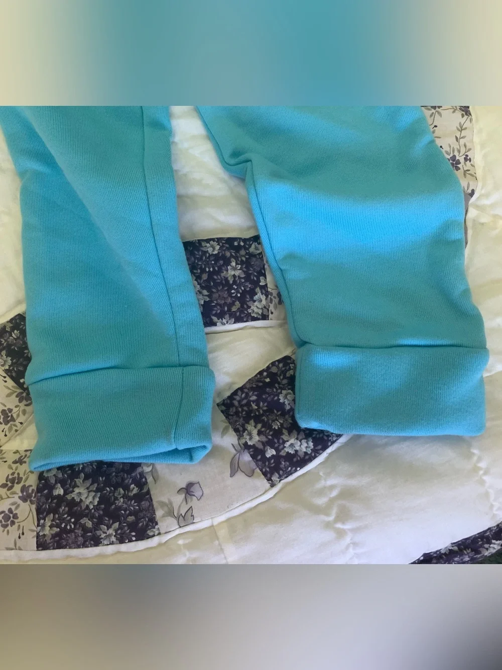 Girls Blue Unicorn Sweatpants Set